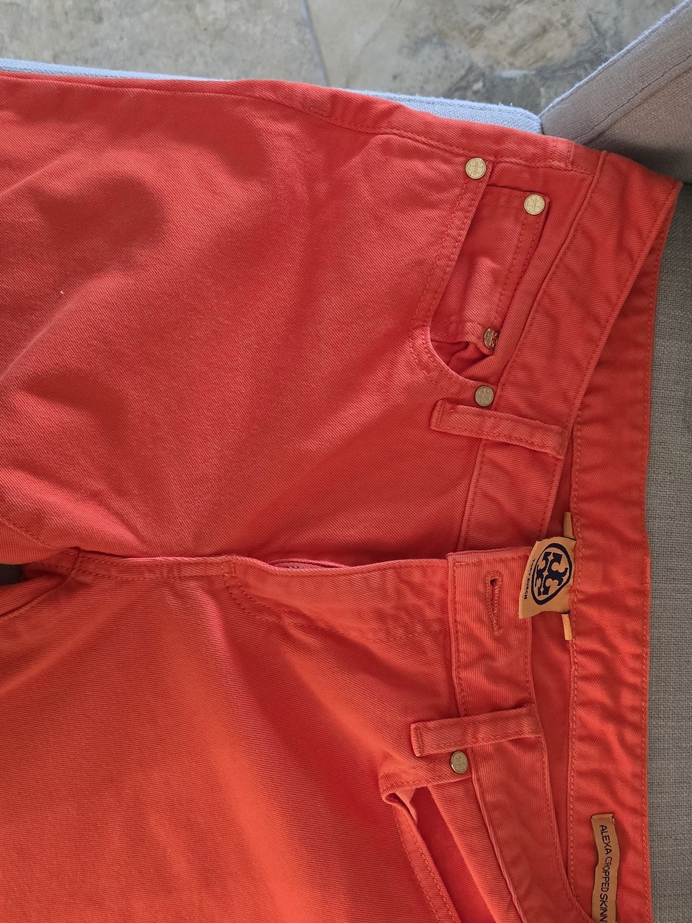 Tory Burch Vibrant Orange Women's Denim Jeans